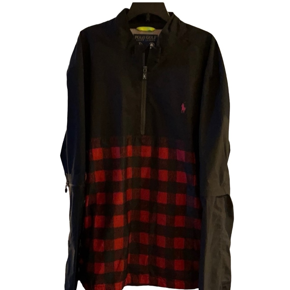 POLO GOLF Waterproof Packable Quarter Zip Pullover Red Black Ralph Lauren SizeXL
